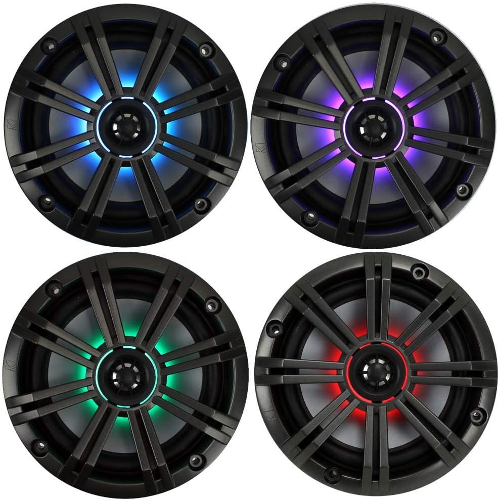 6.5 Inch 2-way Marine Speaker Pair with Built-In LED Lighting J3715