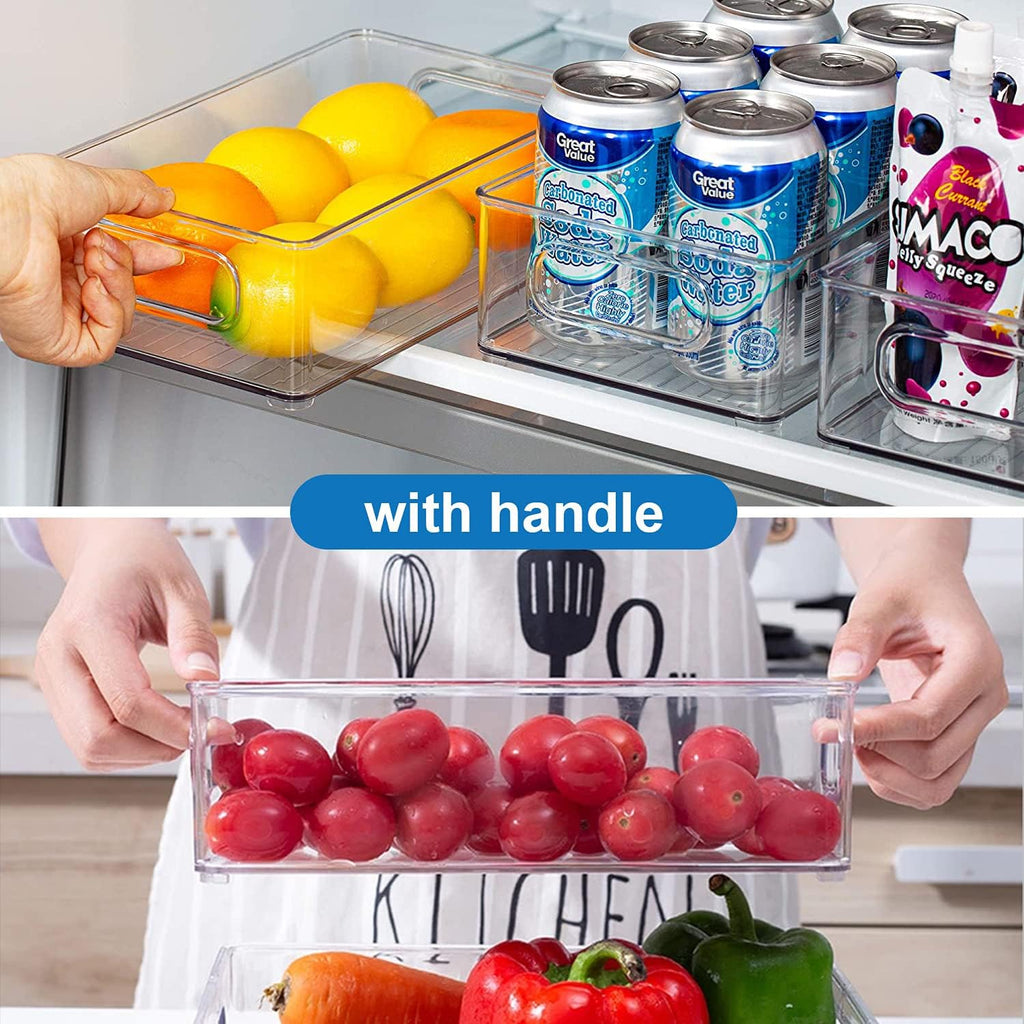 Clear Stackable Fridge Organizer Bins, Set of 6 X813581
