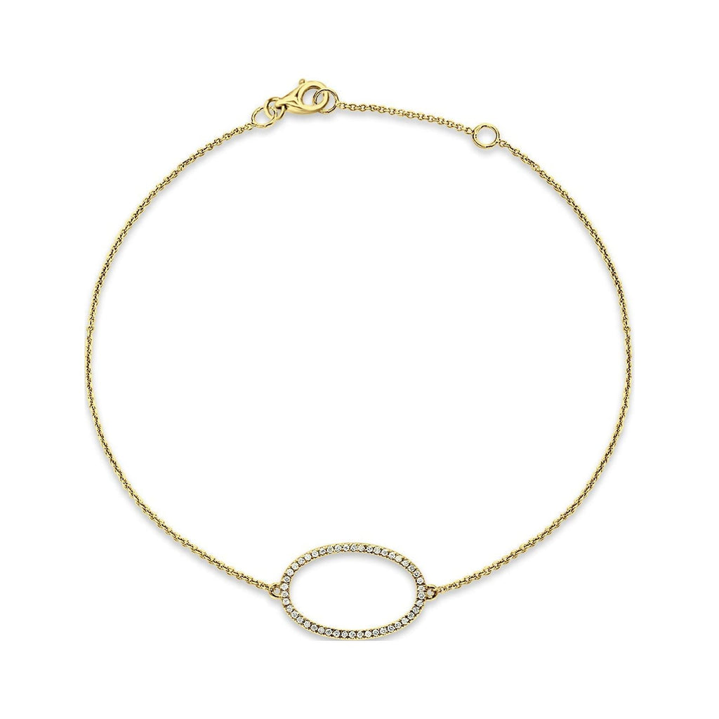 Oval Shape Adjustable Bracelet 14K Yellow Gold 0.09ct Q496324
