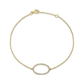 Oval Shape Adjustable Bracelet 14K Yellow Gold 0.09ct Q496324