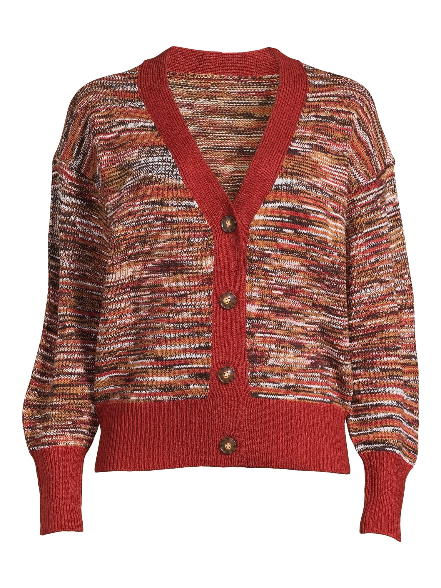 Women's V-Neck Cardigan Sweater with Long Sleeves Y950