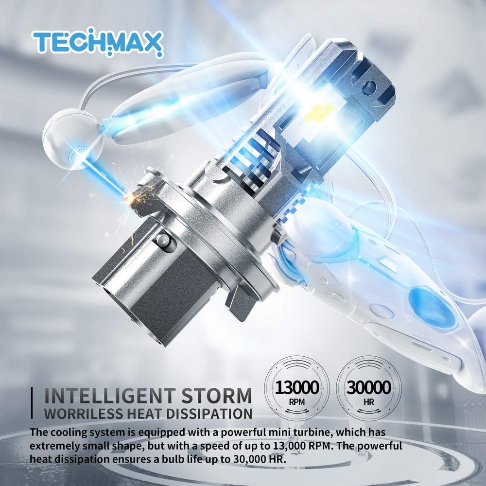 H13 LED Bulbs 6500K Xenon White 9008 Conversion Kit Halogen Replacement Pack of 2 T694