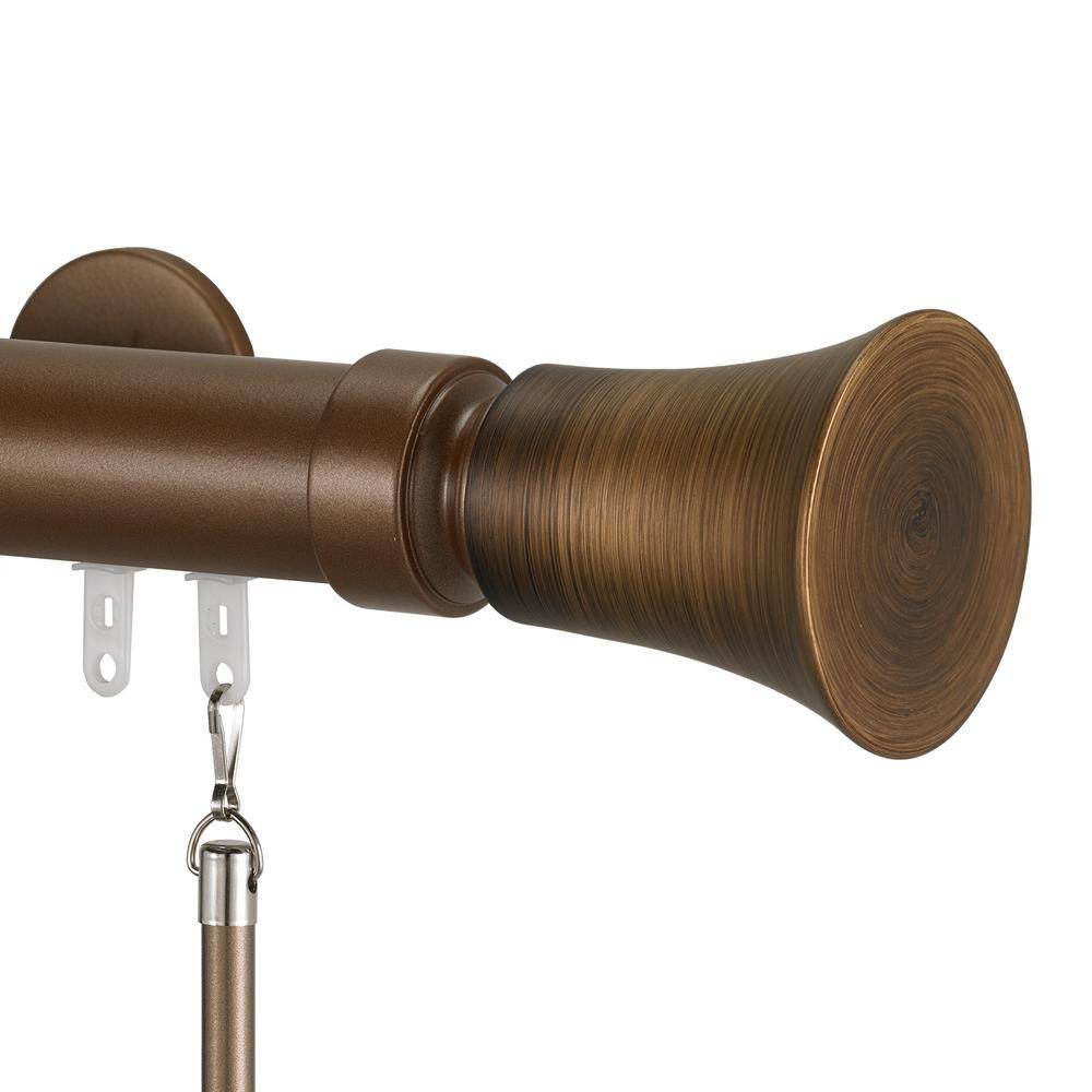132 in. Traverse Rod with Finials in Dark Metalic Copper D967621