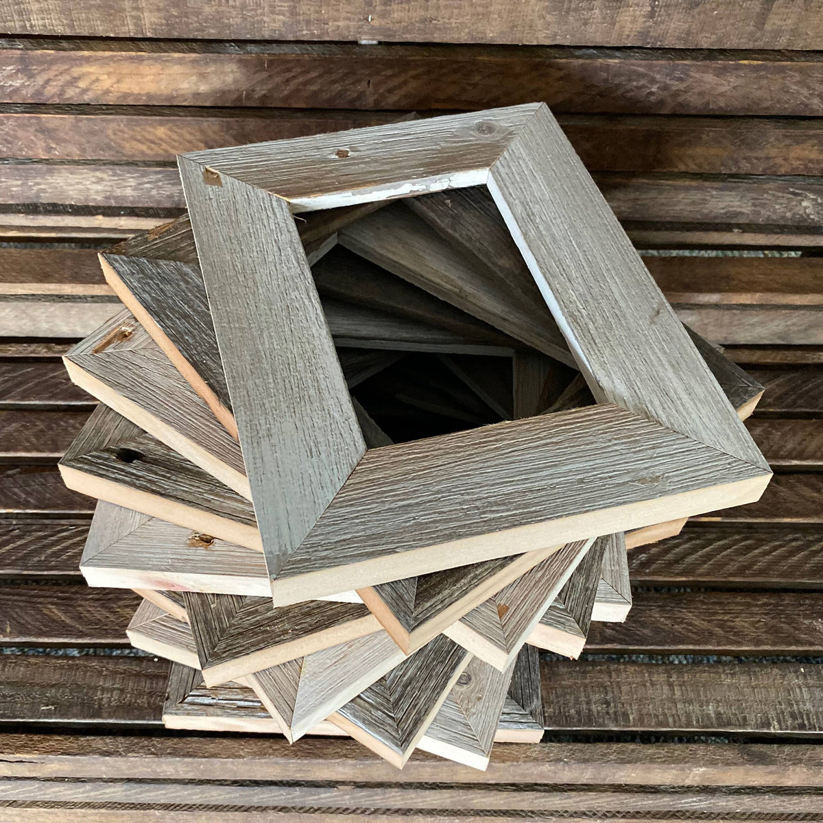 Faded White Reclaimed Wood Frame J184994