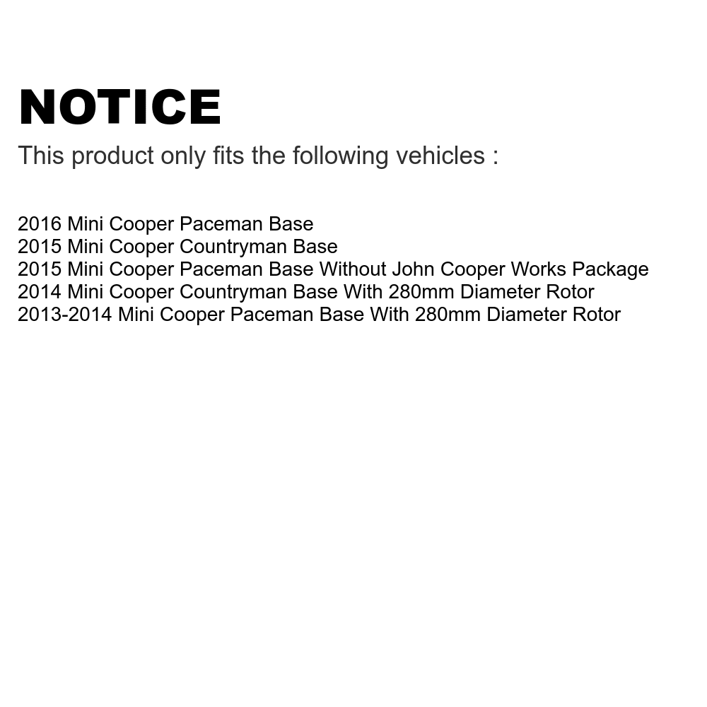 Coated Disc Brake Rotors And Ceramic Pads Kit For Mini Cooper Countryman Paceman P56688