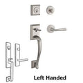 Satin Nickel Handleset with Left Handed Federal Lever and Traditional Round Rose Q43211