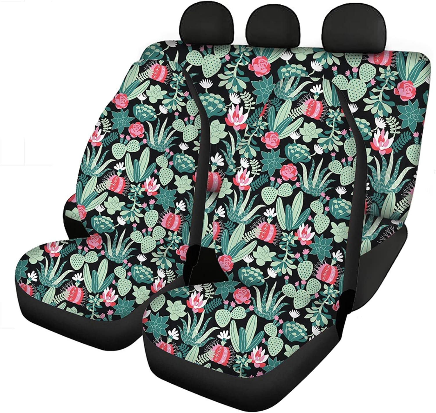 Wolf Seat Cover Full Set Universal Front Rear Bench Bucket Seat Cover Pack of 2 I637