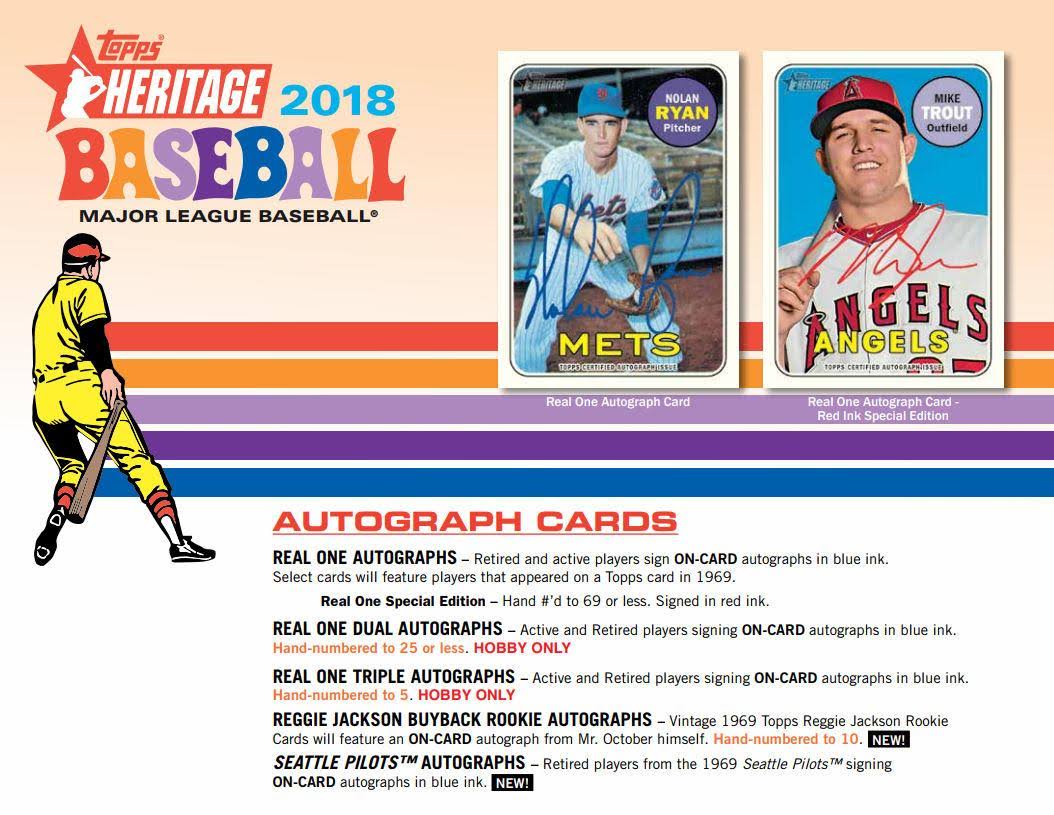 2018 Heritage Baseball Trading Card Hobby Box V232