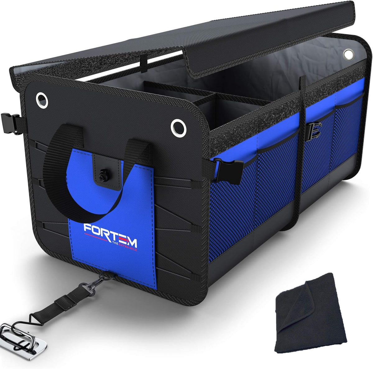 Black Collapsible Car Trunk Organizer with Cover G942