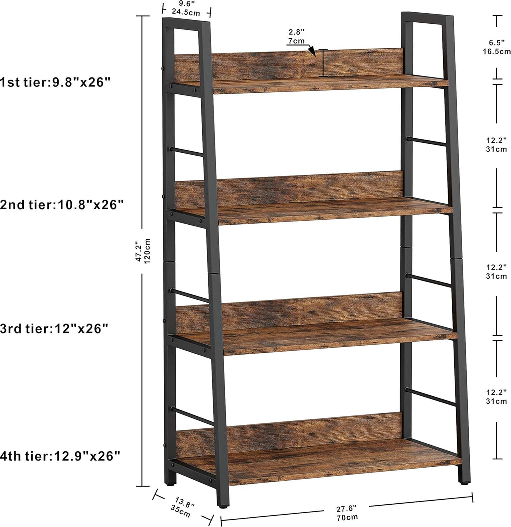 Rustic Brown 4 Tier Ladder Shelf G896404