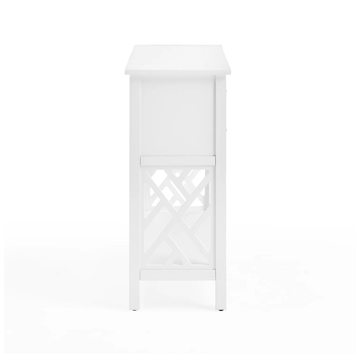 White Wood Console Table with 4-Drawers S685
