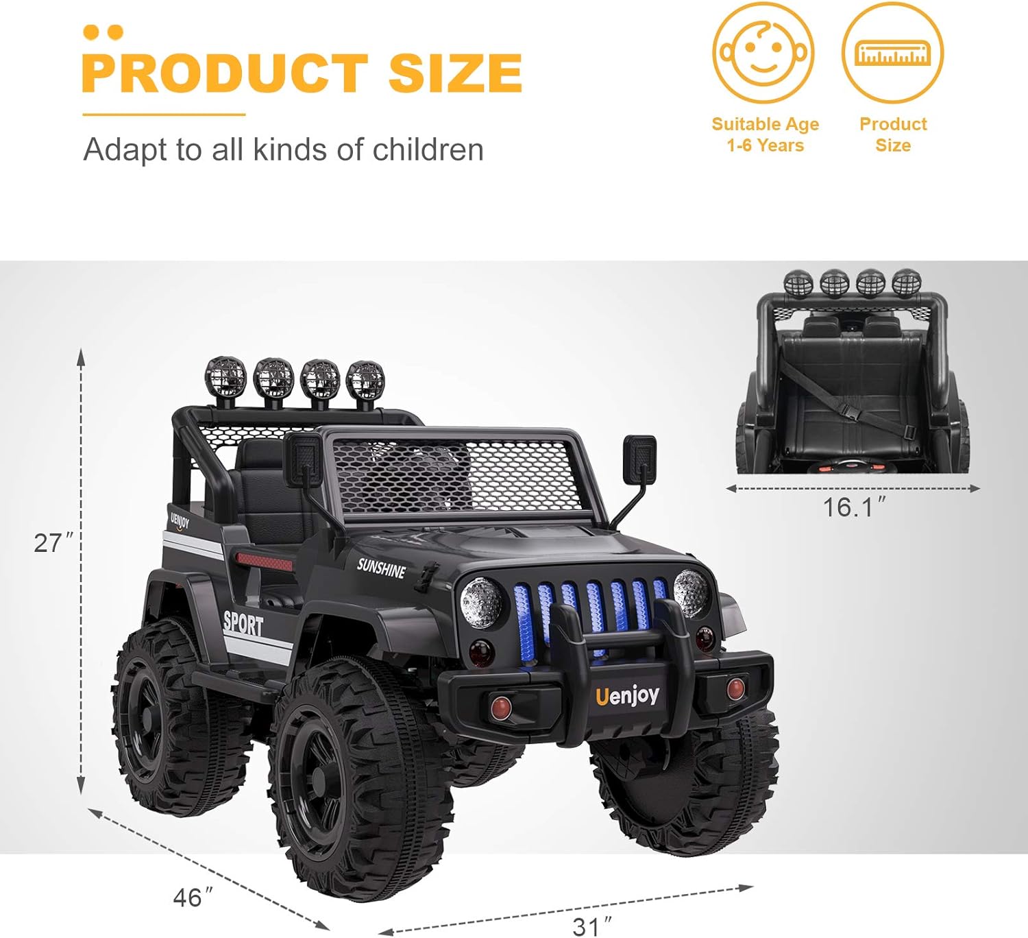 Black 12V Ride on Car with Remote Control Z64457