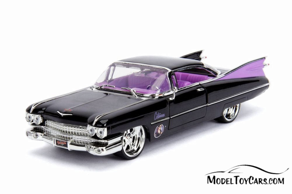 1959 Cadillac Coupe Deville Diecast Model Toy Car with Display Case and Catwoman Figurine E571031