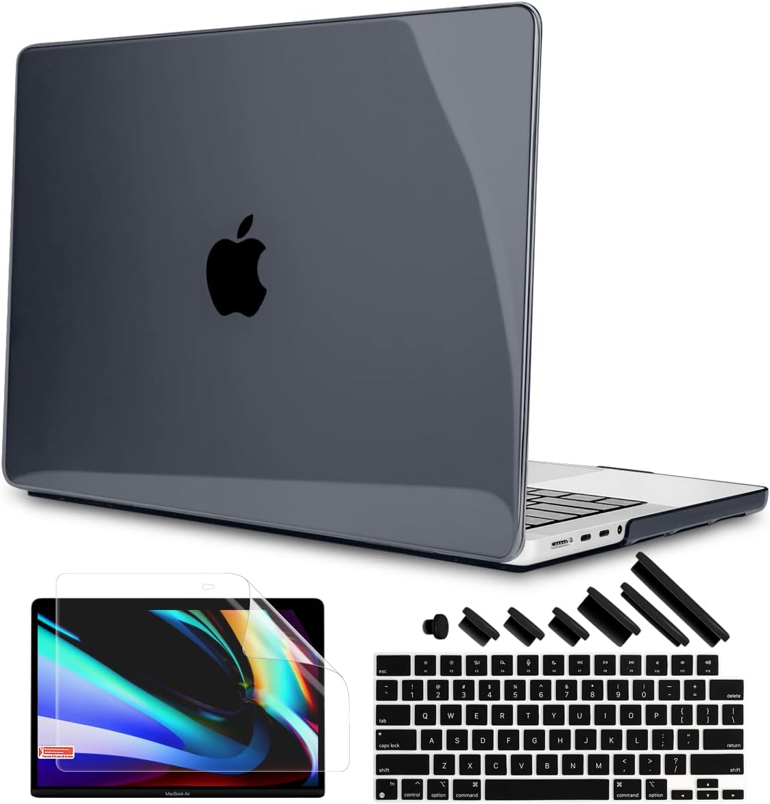 Crystal Black Plastic Hard Shell Case for MacBook Pro 16 inch D696