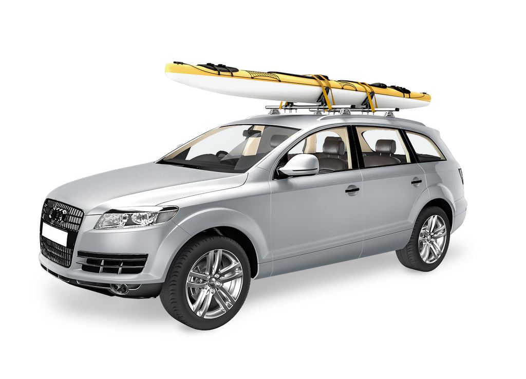 Steel Saddle Rack for Kayak Carrier Canoe Boat Paddle Board Surfboard Roof Top Mount with Ratchet Lashing Straps J5427
