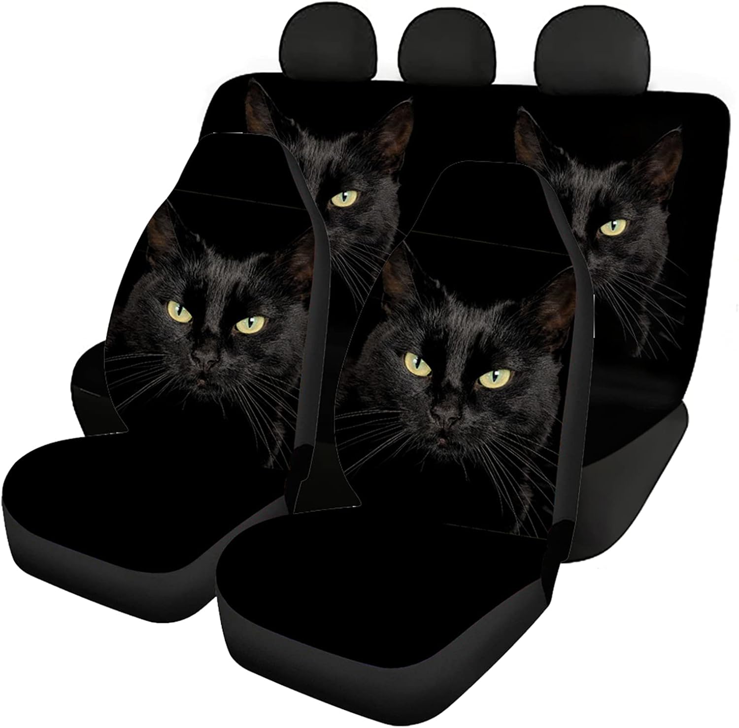 Wolf Seat Cover Full Set Universal Front Rear Bench Bucket Seat Cover Pack of 2 I637