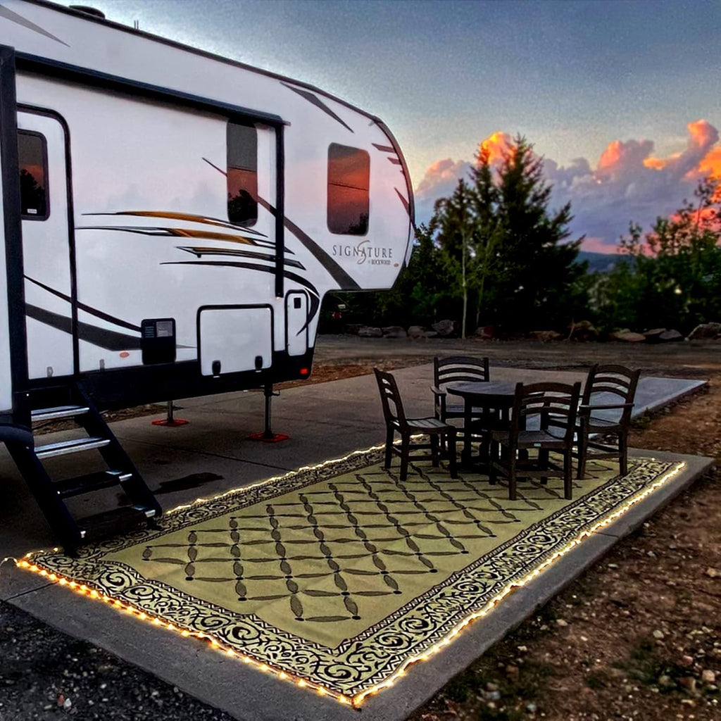 LED Illuminated Patio Mat Brown/Beige T978