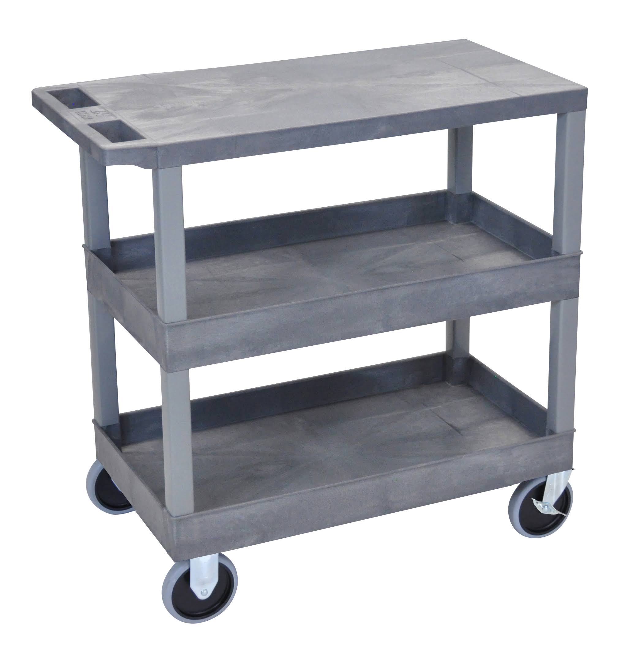 Gray 18x32 Cart with 2 Tub/1 Flat Shelves N750063