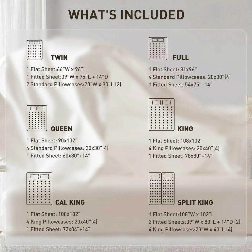 6 Piece Satin Sheet Set with Flat Sheet, Fitted Sheet, 4 Pillowcases D49832