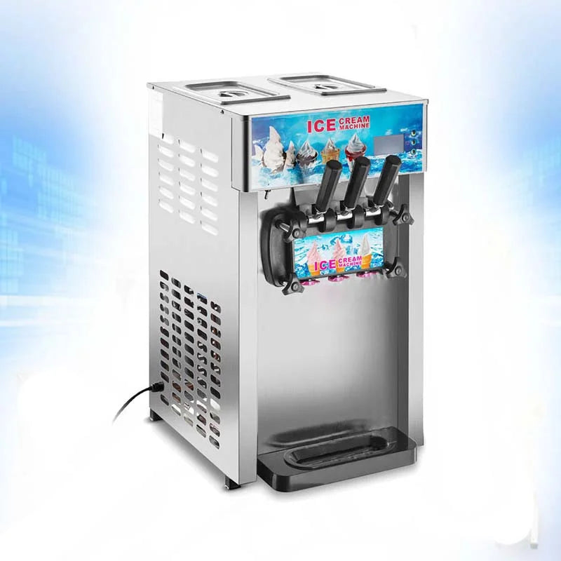 Commercial 3 Flavor Soft Ice Cream Maker 16-18L/H LED Display D149