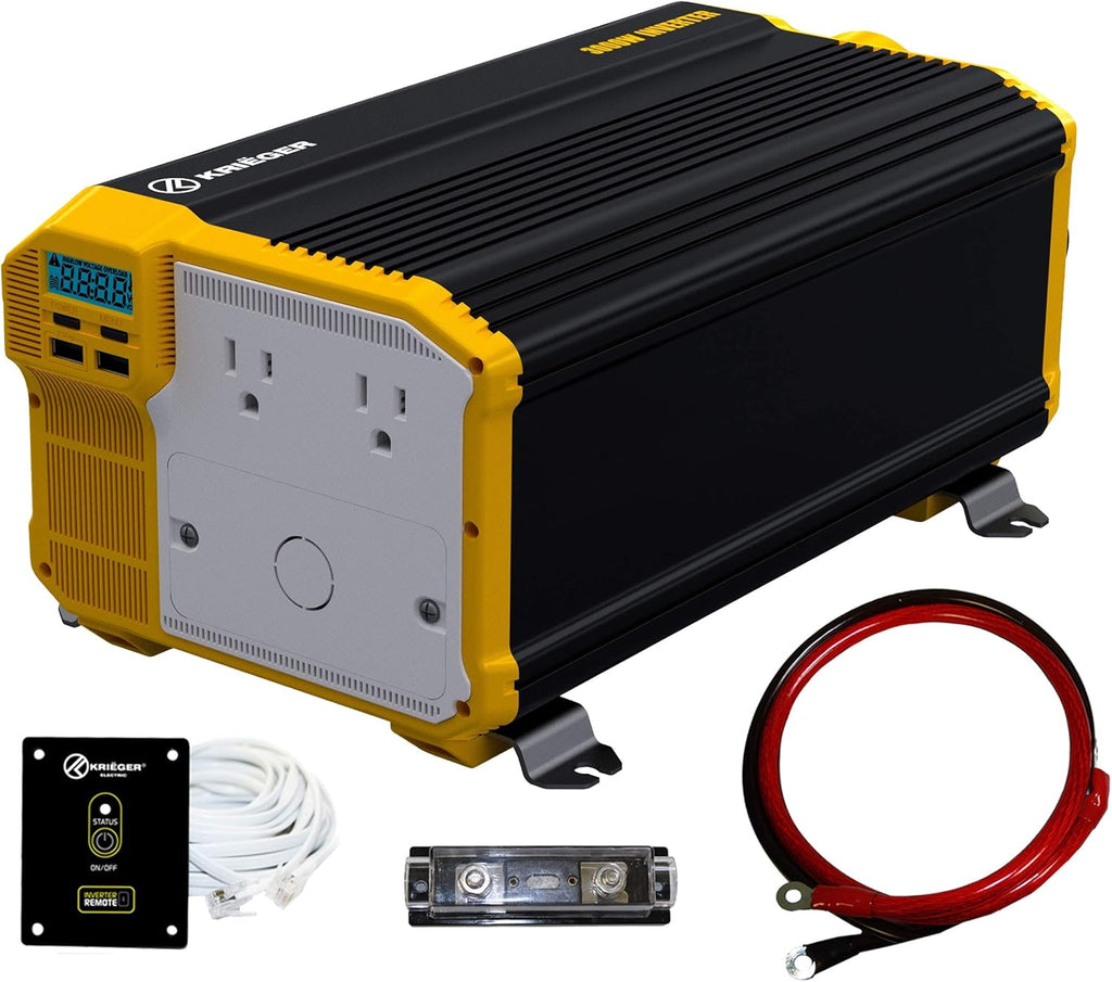 3000 Watts Power Inverter 12V to 110V Modified Sine Wave Dual AC Outlets Hardwire Kit L77742
