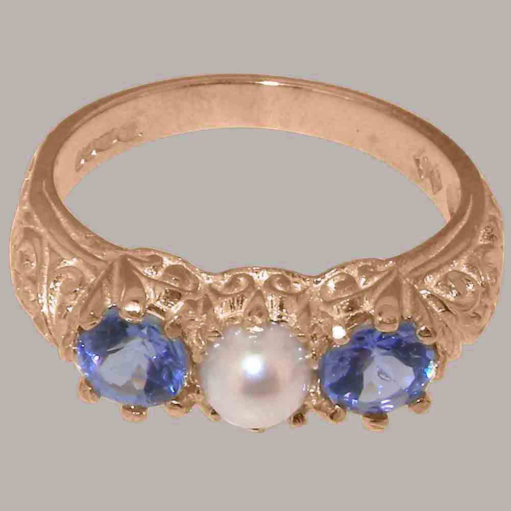 10k Rose Gold Cultured Pearl Tanzanite Ring R246862