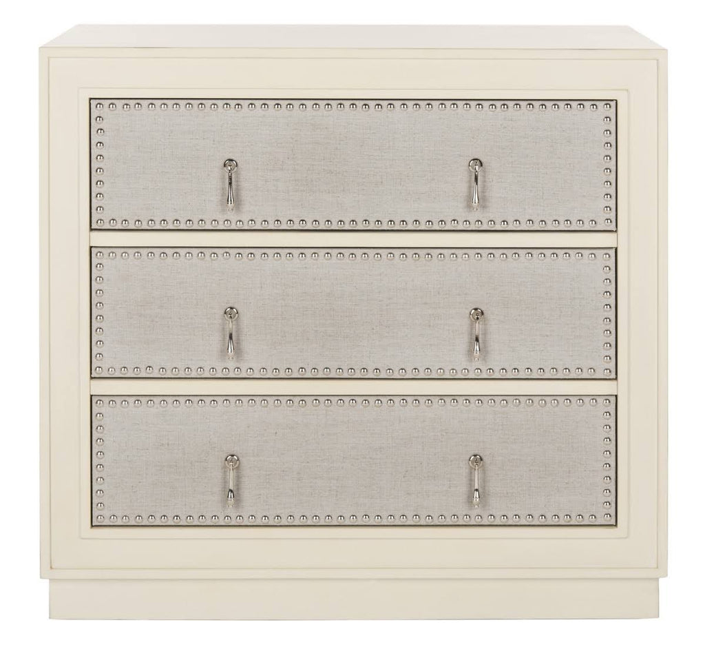 Beige Light Grey 3-Drawer Chest Q362