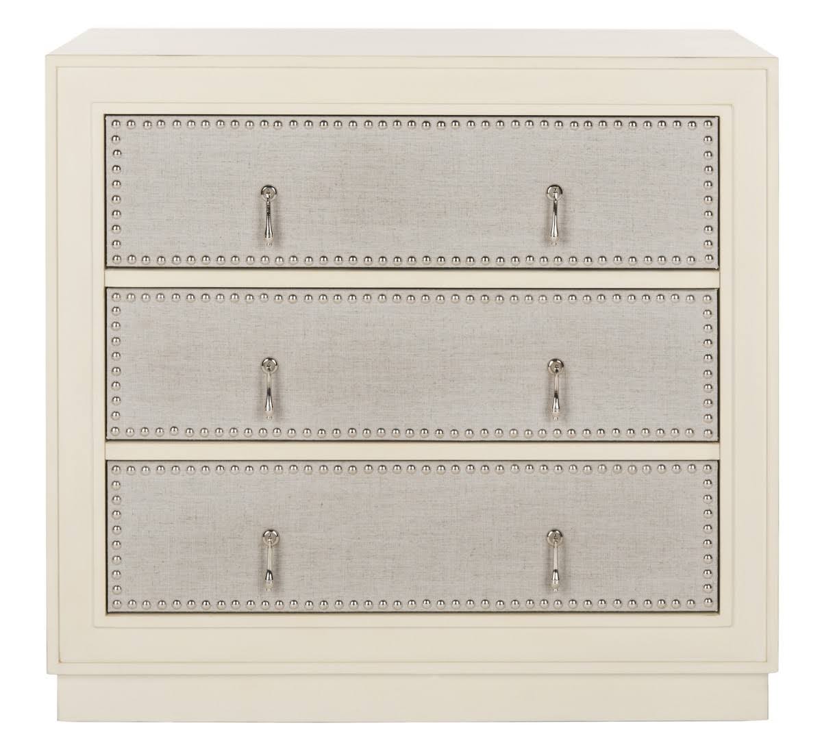 Beige Light Grey 3-Drawer Chest Q362
