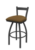 30x22 Low Back Swivel Bar Stool with Pewter Finish A53835