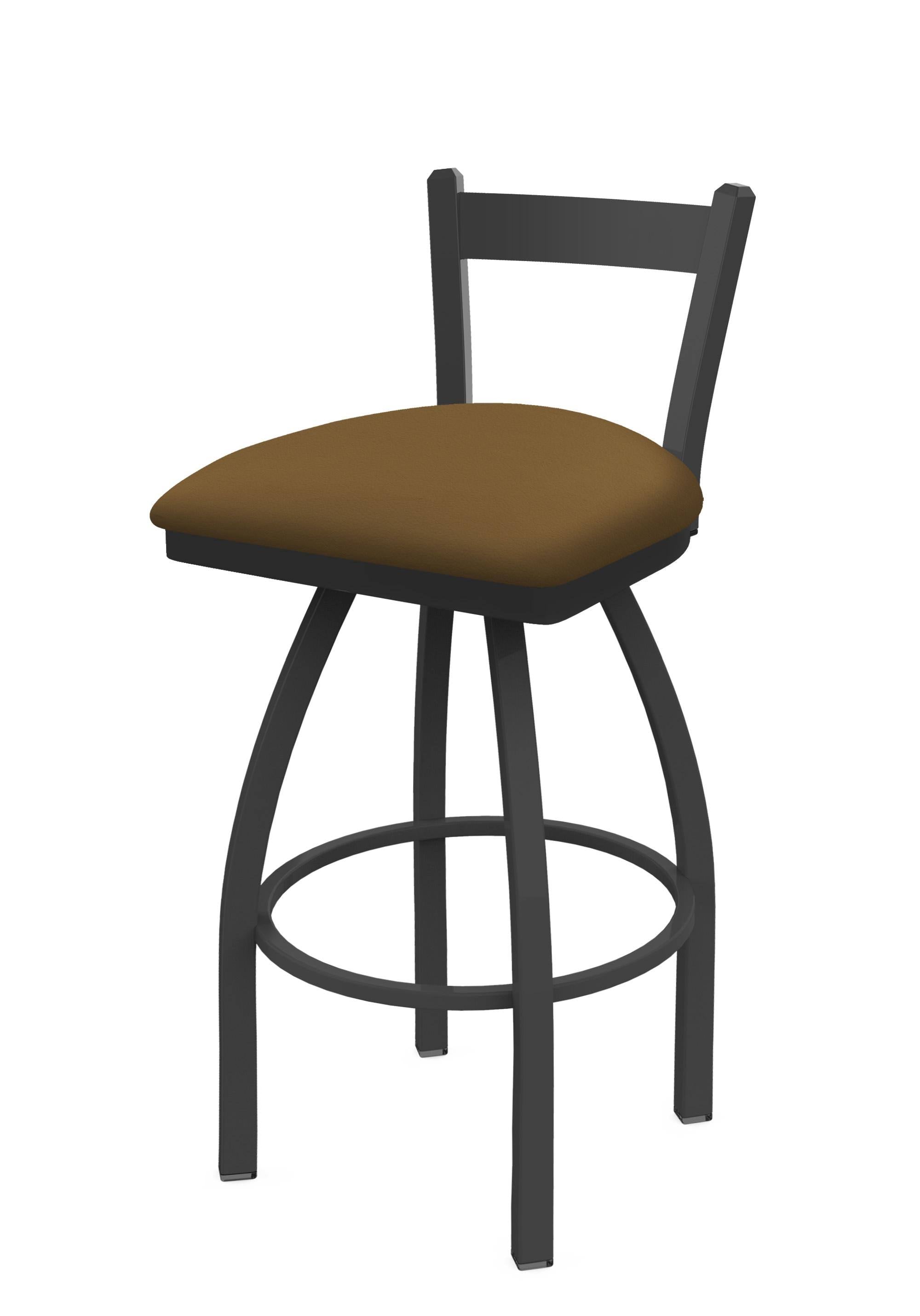 30x22 Low Back Swivel Bar Stool with Pewter Finish A53835