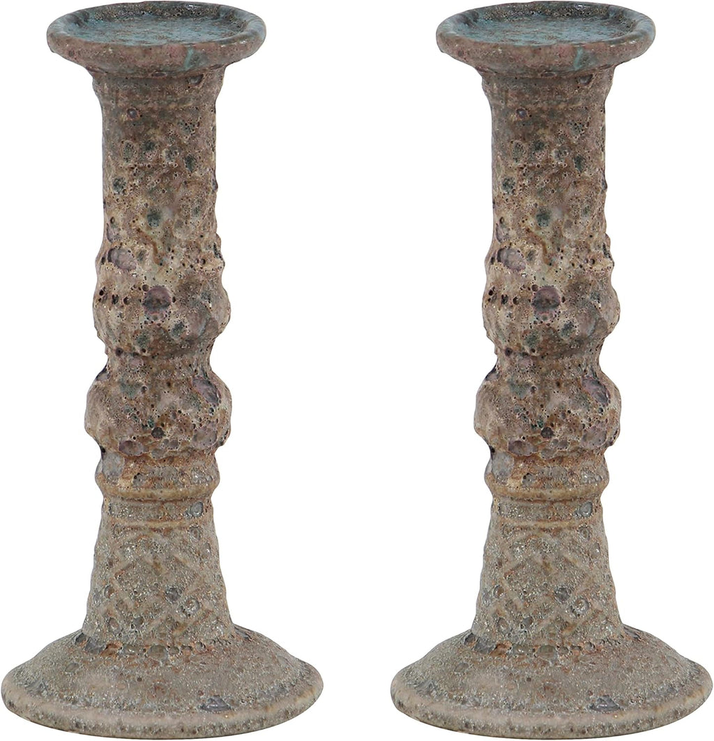Set of 3 Silver Metal Candle Holder E125