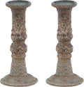 Set of 3 Silver Metal Candle Holder E125