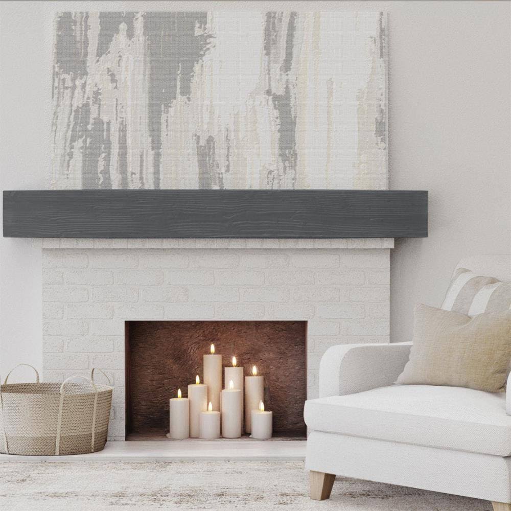 Sandblasted Faux Wood Fireplace Mantel, Aged Ash X7043