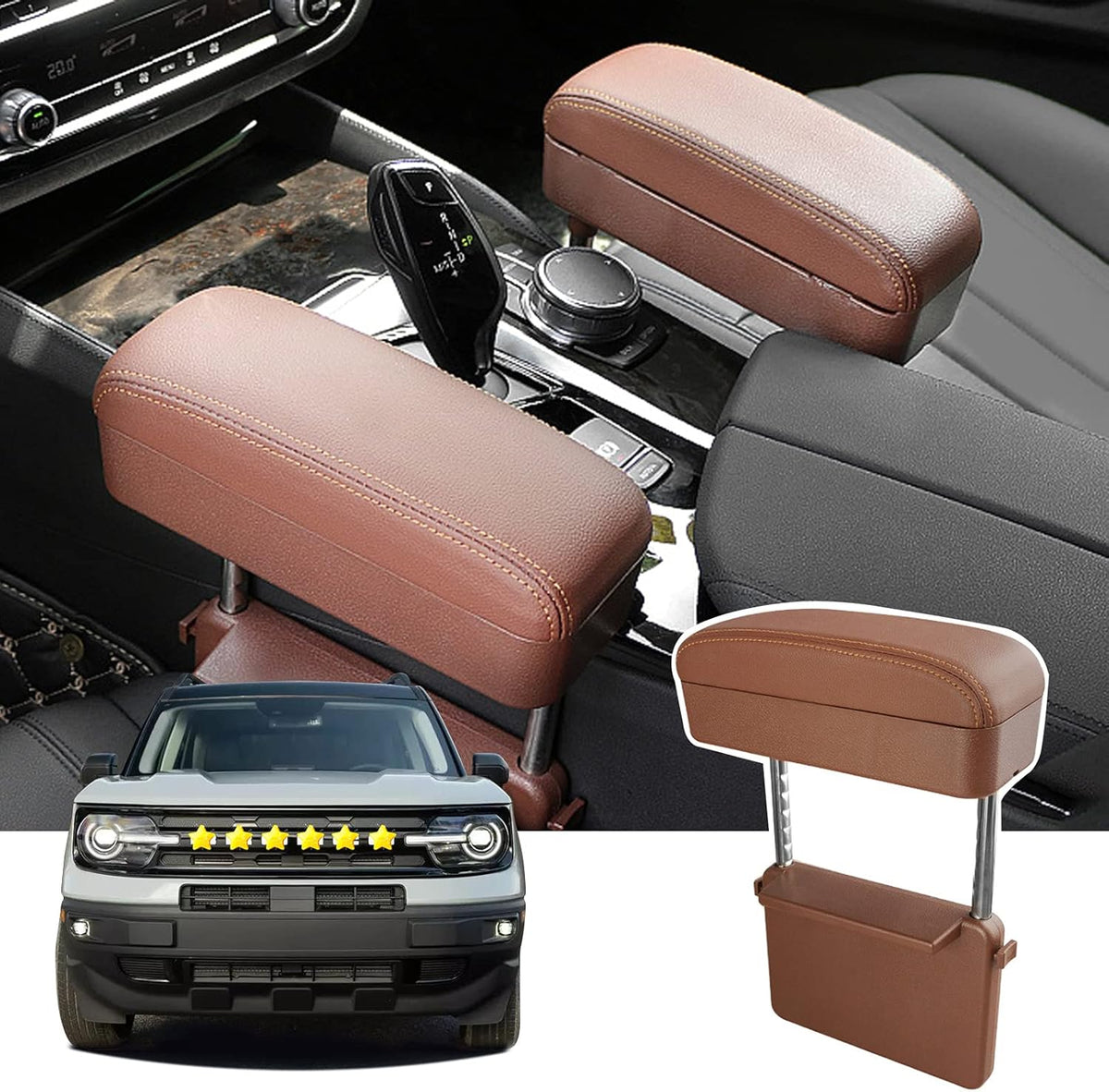 White Adjustable Height Armrest Pad for Cars B447058