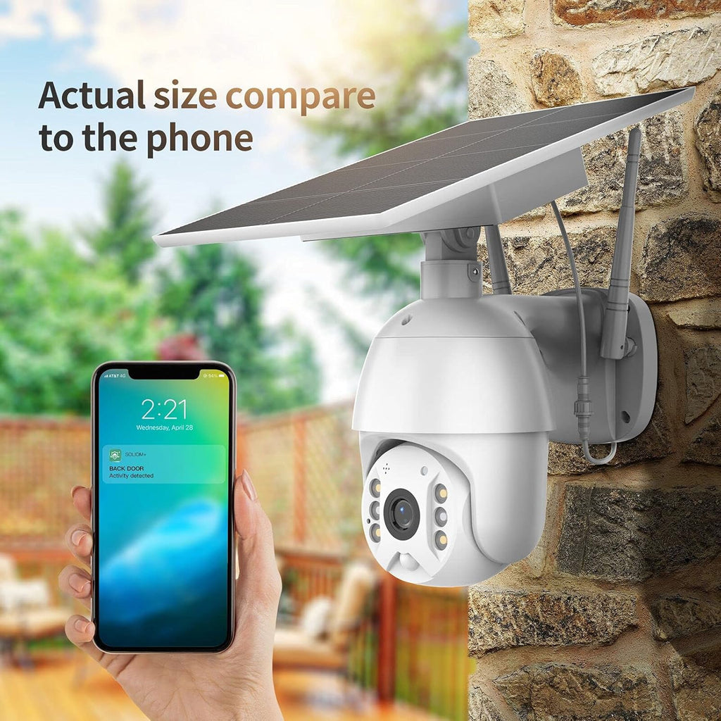 Wireless WiFi Solar Battery Powered Outdoor Security Camera with 360° View and Color Night Vision P106302