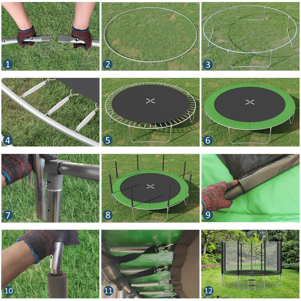 12FT Trampoline with Enclosure Net Q59150