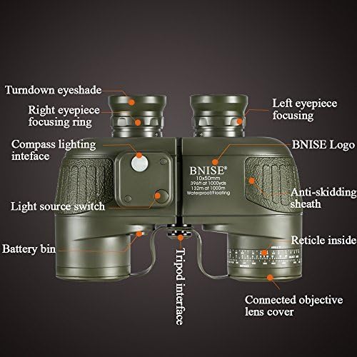 10x50 Waterproof Fogproof BAK4 Binoculars with Harness Strap S4601