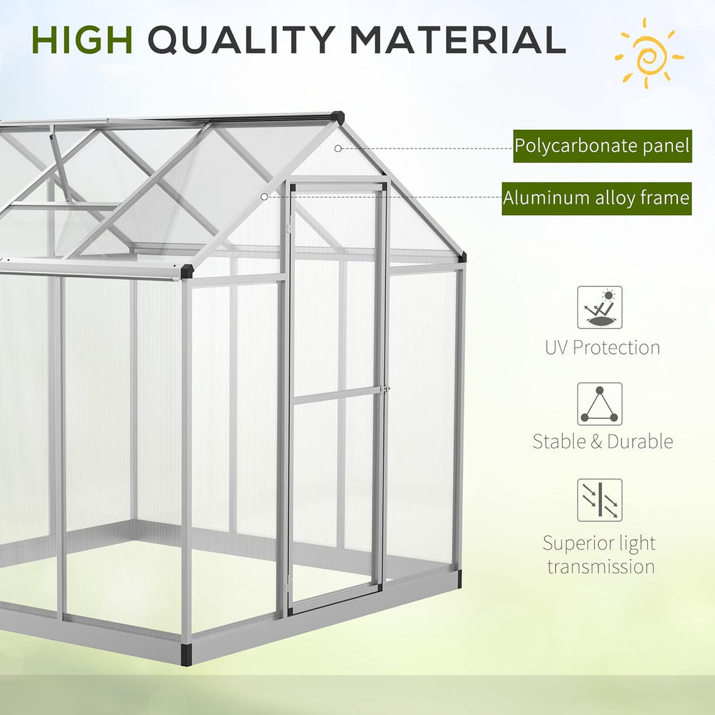 Walk-in Polycarbonate Greenhouse with Roof Vent M60791