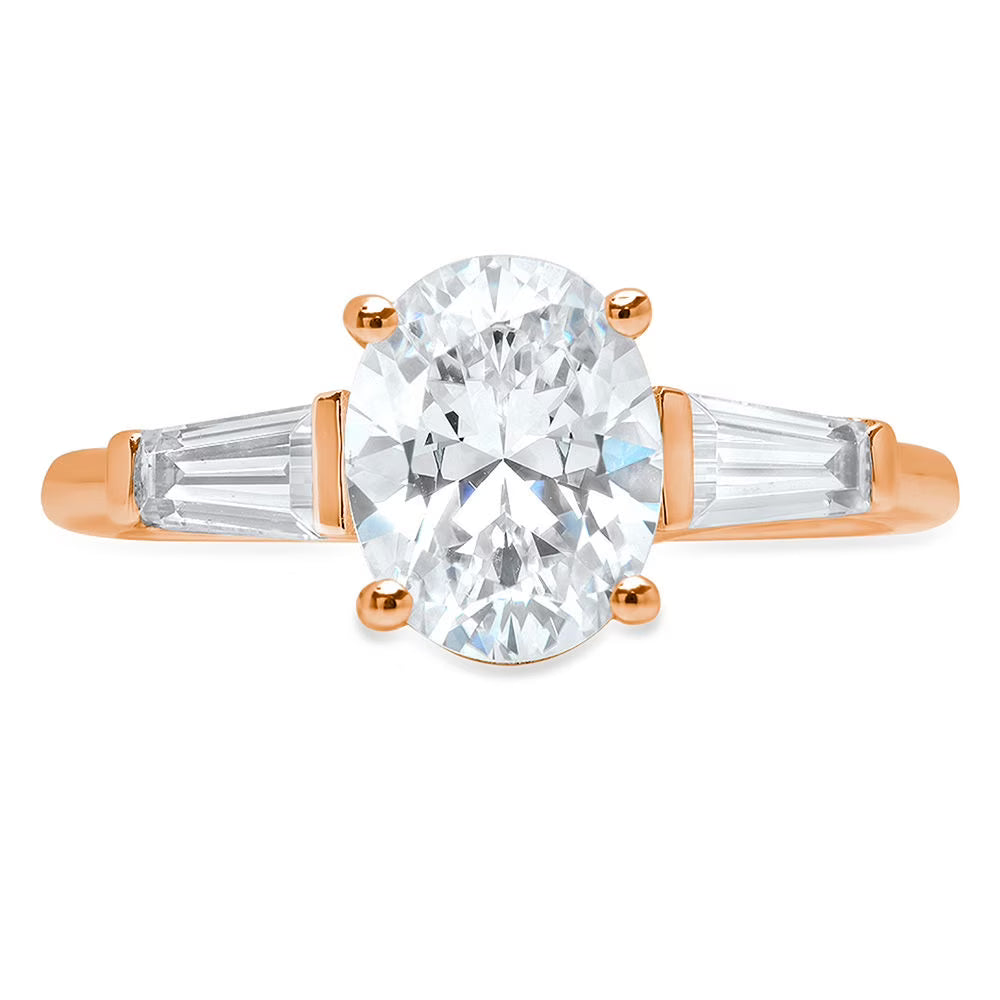 18K Rose Gold Three-Stone Diamond Engagement Ring D848571