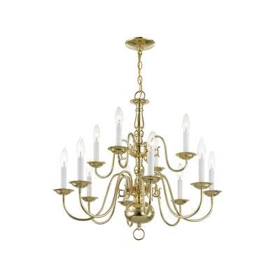 Polished Brass Candle Style Tiered Chandelier Y6240