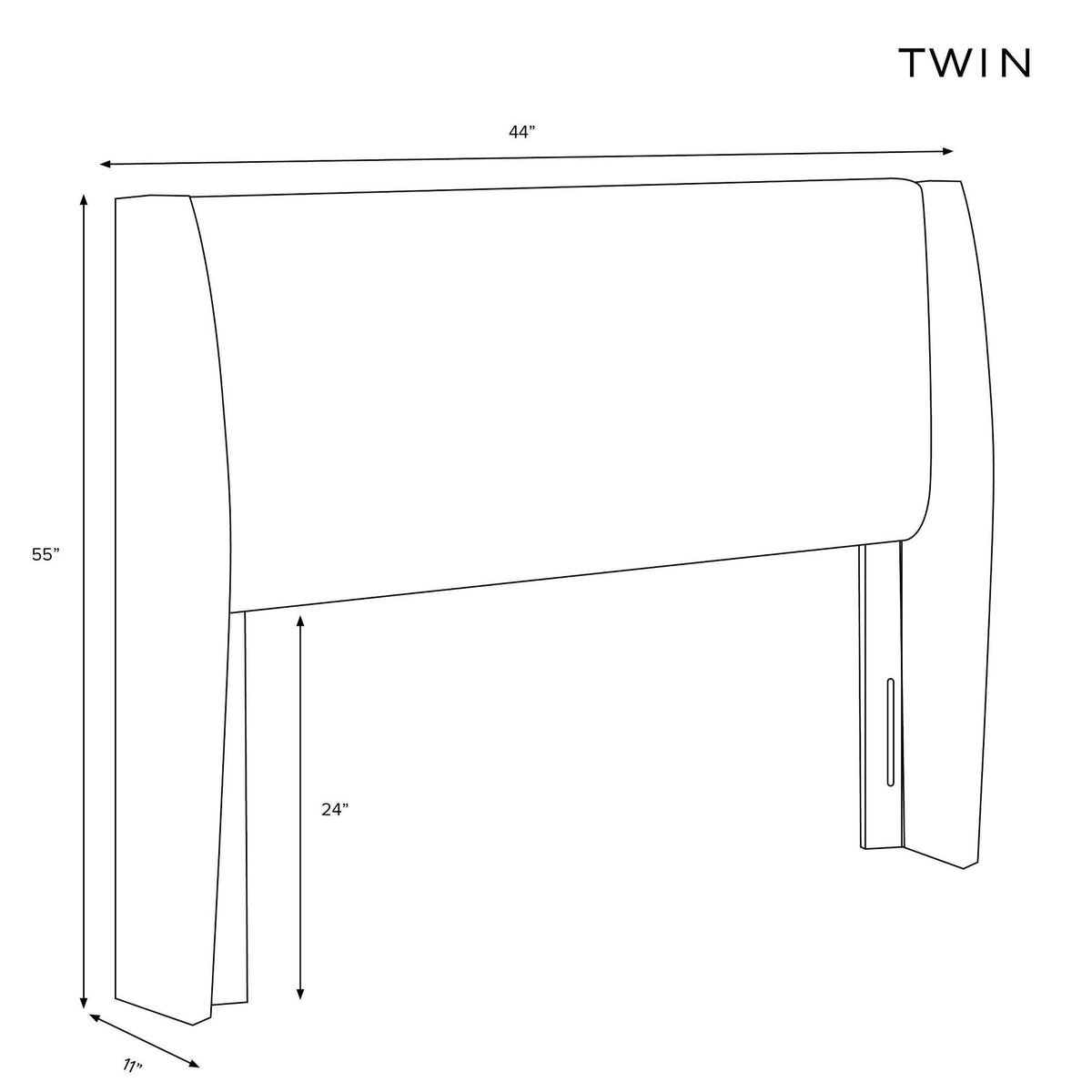Twin Wingback Headboard Barnegat Plaid Black Sea C16888