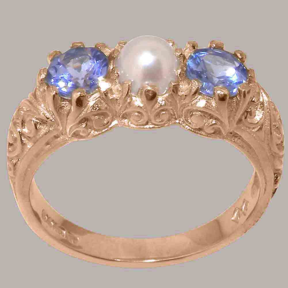 10k Rose Gold Cultured Pearl Tanzanite Ring R246862