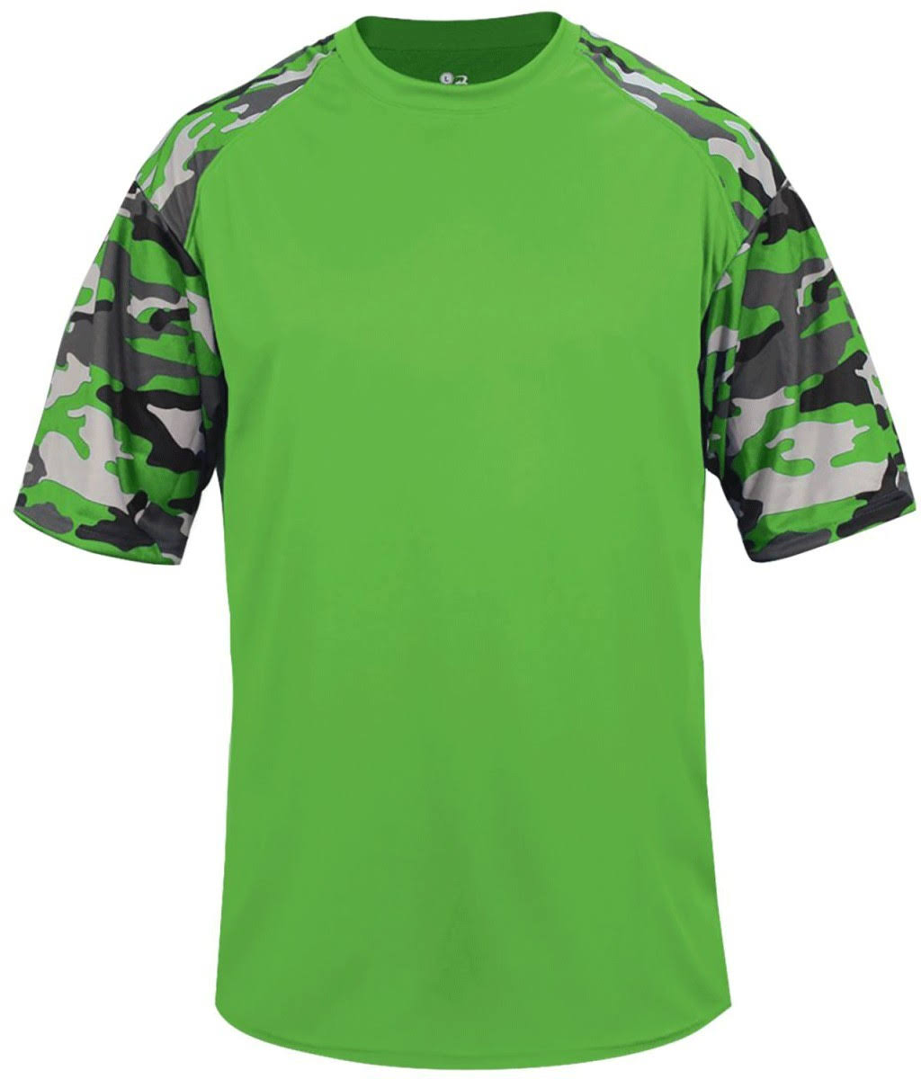 Lime Camo Youth Tee V9043
