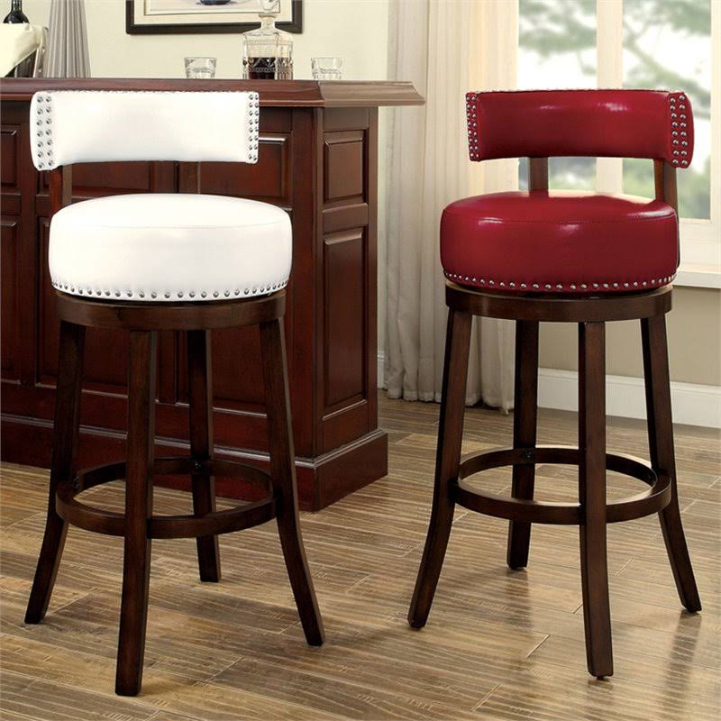 White Swivel Bar Stool X84094