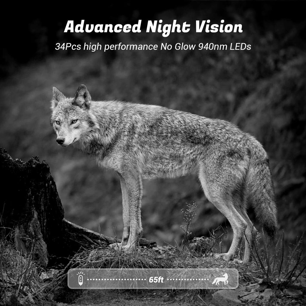 24MP 1296P Night Vision Waterproof IP66 Wildlife Trail Camera with WiFi X83162