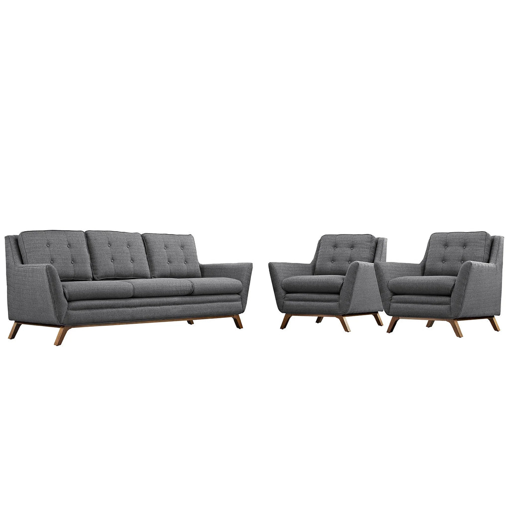 Grey Fabric Sofa and Armchairs Set K651591