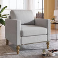 Blue Linen Tufted Recliner Sofa V698358