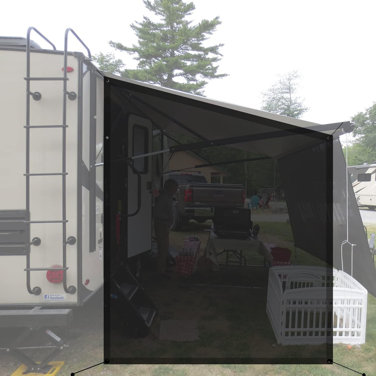 Black Mesh Sun Shade Screen 9' 6'' X 7' 6'' M466