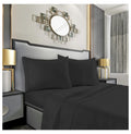 Twin 4 Piece Sheet Set with Pillowcases, Deep Pocket, Black Y30882