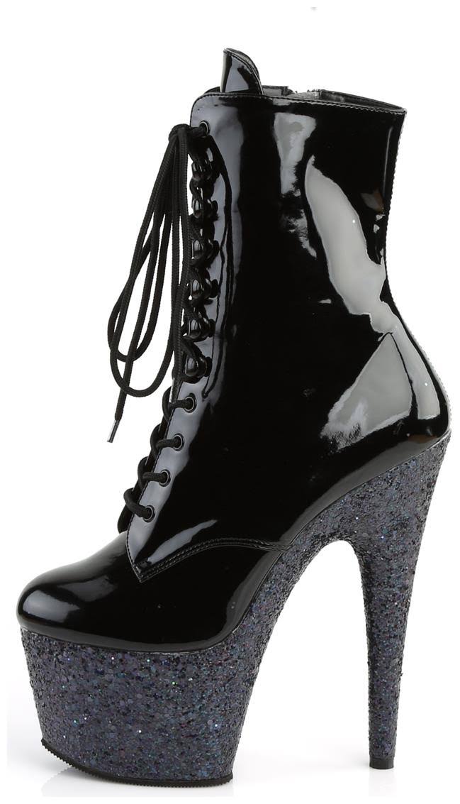 Black 7x22 Heel Platform Ankle Boot A9811